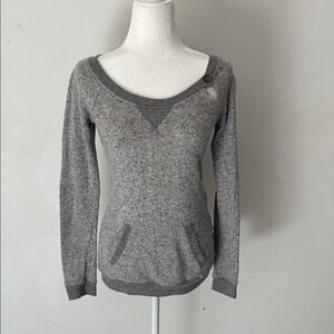 Quicksilver Gray Women's Scoop Neck Pullover Sweater